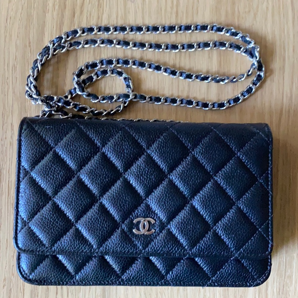 chanel woc caviar black leather